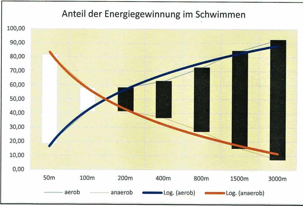 Schwimmlexikon-Anteil der Energiegewinnung im Schwimmen